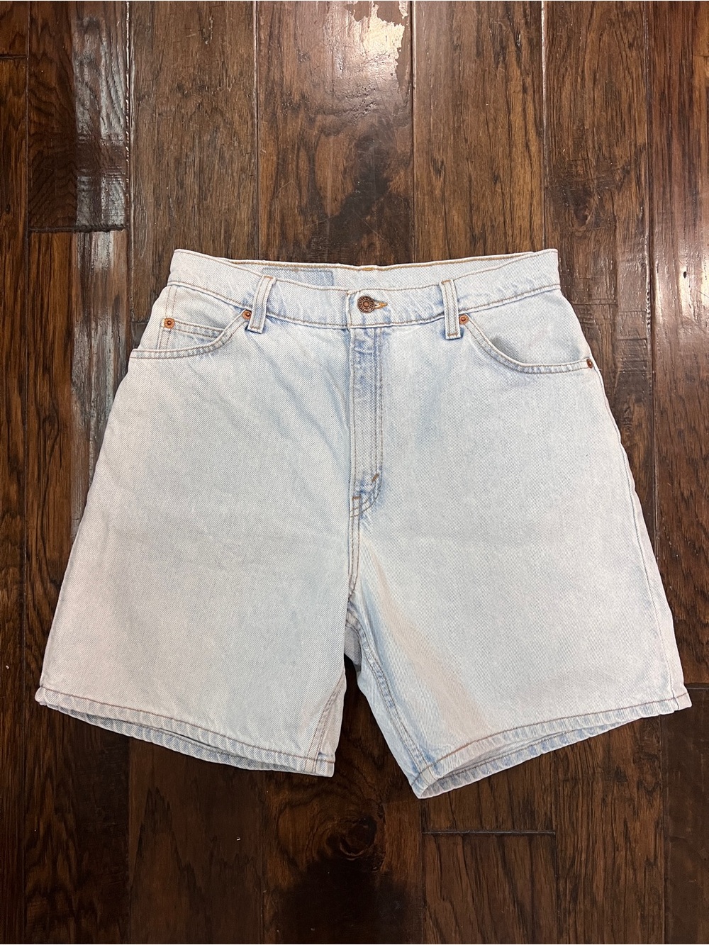 Vintage 1996 Levi's 951 Orange Tab High Rise Denim Shorts Light Wash 29"